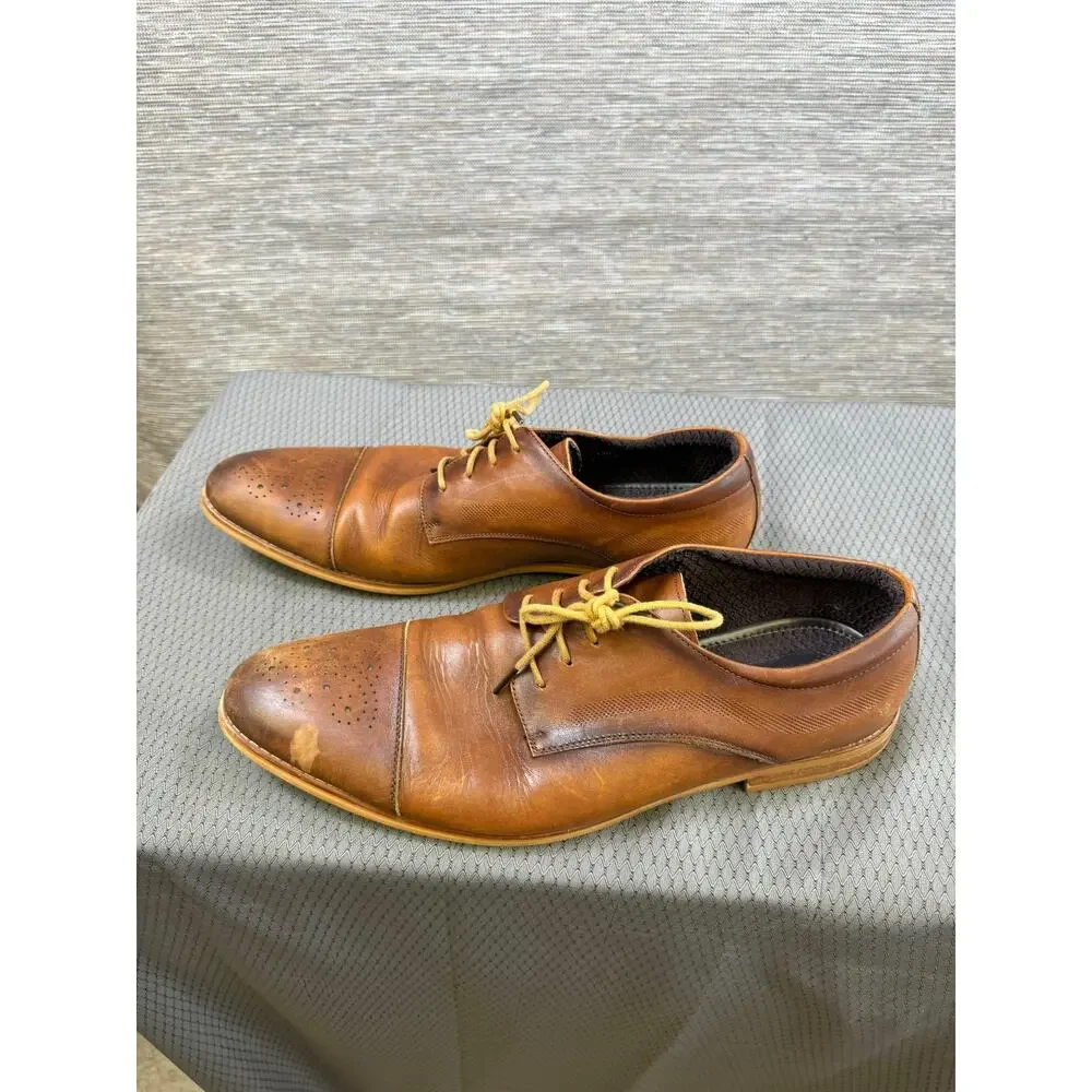 Carlo Morandi Shoes Mens Size 13D Brown Cap Toe Derby Dress Memory Foam 900D70
